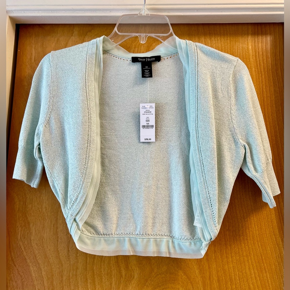 White House Black Market Mint Short Sleeve Shrug